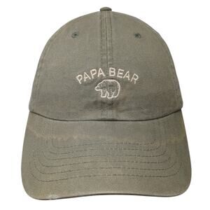 Papa Bear Slideback Baseball Cap Green One Size Adjustable Embroidered Wemco